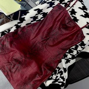 Sexy statement piece red snake skin tube dress